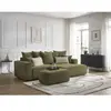 Canapé d'angle convertible coffre ATILLA tissu texturé avec pouf vert ...