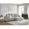 Canapé d'angle convertible coffre ATILLA tissu chiné Bobochic