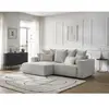 Canapé d'angle convertible coffre ATILLA tissu chiné Bobochic