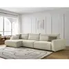Canapé grand angle incurvé fixe ADEN Beige Angle gauche BOBOCHIC TU