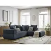 Canapé d'angle L fixe WHESLEY bleu foncé  angle droit BOBOCHIC 4 places