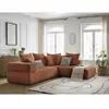 Canapé d'angle L fixe WHESLEY orange  angle droit BOBOCHIC 4 places