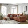 Canapé d'angle L fixe WHESLEY orange  angle gauche BOBOCHIC 4 places