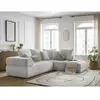 Canapé d'angle L fixe WHESLEY gris clair  angle droit BOBOCHIC 4 places