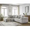 Canapé d'angle L fixe WHESLEY gris clair  angle gauche BOBOCHIC 4 places