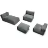 BOBOCHIC Canapé de jardin modulable BIARRITZ avec bâche de protection,...