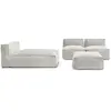 Canapé de jardin modulable BIARRITZ avec bâche de protection, 2 chauff...