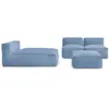 Canapé de jardin modulable BIARRITZ avec bâche de protection, 2 chauff...