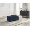Pouf ATILLA tissu texturé Bleu foncé   BOBOCHIC TU