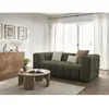 Canapé droit convertible 3 places CLOUD tissu lisse Vert   BOBOCHIC TU