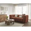 Canapé droit convertible 3 places CLOUD tissu lisse orange   BOBOCHIC