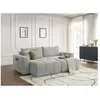 Canapé droit fixe 4 places ARSENE assise profonde tissu chiné Bobochic