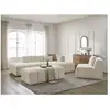 Canapé d'angle fixe modulable ANNECY tissu bouclette avec 1 chauffeuse 1 place et 1 pouf Bobochic