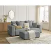 Canapé droit convertible SIDONIE tissu chiné avec pouf Bobochic