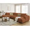 Canapé d'angle panoramique convertible FUJI tissu bouclette Bobochic