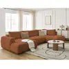 Canapé d'angle panoramique convertible FUJI tissu bouclette Bobochic