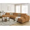 Canapé d'angle panoramique convertible FUJI tissu bouclette Bobochic