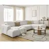 Canapé d'angle panoramique convertible FUJI tissu bouclette Bobochic