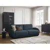 Canapé droit convertible coffre MONICA bleu foncé   BOBOCHIC 3 places