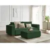 Canapé droit convertible coffre CHELSEA gros côtelé doux avec pouf ver...