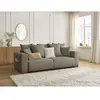 Canapé droit convertible SIDONIE tissu chiné taupe   BOBOCHIC 3 places