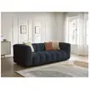 Canapé droit fixe 3 places TALIA tissu bouclette bleu foncé   BOBOCHIC