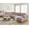 Canapé d'angle panoramique convertible FUJI tissu lisse Bobochic