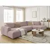 Canapé d'angle panoramique convertible FUJI tissu lisse Bobochic