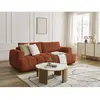 Bobochic canapé droit convertible 3 places fuji tissu lisse orange FUJI