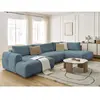 Canapé d'angle panoramique convertible FUJI tissu lisse Bobochic