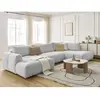 Canapé d'angle panoramique convertible FUJI tissu lisse Bobochic
