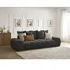 Bobochic canapé droit fixe 3 places everest tissu texturé noir EVEREST