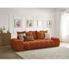 Bobochic canapé droit fixe 3 places everest tissu texturé orange EVEREST