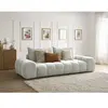Canapé droit fixe 3 places EVEREST tissu texturé gris clair   BOBOCHIC