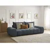 Canapé droit fixe 3 places EVEREST tissu texturé bleu foncé   BOBOCHIC