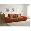Bobochic canapé droit fixe 3 places everest tissu texturé orange EVEREST