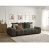 Bobochic canapé droit convertible coffre everest tissu chiné vert EVEREST