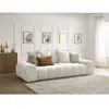 Bobochic canapé droit convertible coffre everest tissu texturé blanc EVEREST