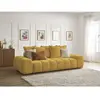 Bobochic canapé droit convertible coffre everest tissu chiné jaune EVEREST