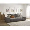 Bobochic canapé droit convertible coffre everest tissu texturé gris foncé EVEREST