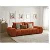 Bobochic canapé droit convertible coffre everest tissu texturé orange EVEREST