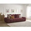 Bobochic canapé droit convertible coffre everest tissu chiné rouge EVEREST