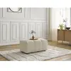 Bobochic pouf roxelane tissu bouclette beige ROXELANE