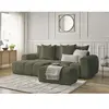 Canapé d'angle convertible coffre ROXELANE tissu bouclette avec pouf Bobochic