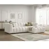 Bobochic canapé d'angle fixe talia tissu chiné blanc  angle droit TALIA