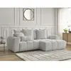 Canapé d'angle convertible coffre ROXELANE tissu bouclette Bobochic