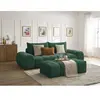 Canapé droit fixe 3 places EVEREST tissu texturé avec pouf Bobochic