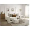 Bobochic canapé droit convertible coffre everest tissu texturé avec pouf beige EVEREST