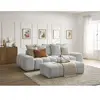 Canapé droit fixe 3 places EVEREST tissu chiné avec pouf Bobochic