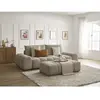 Canapé droit convertible coffre EVEREST tissu chiné avec pouf Bobochic